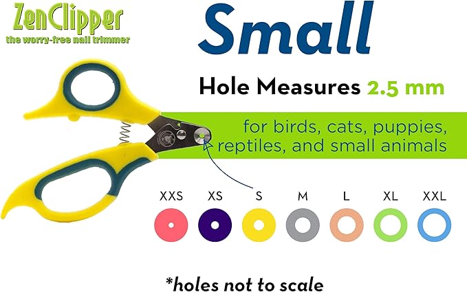 Zen Clipper Pet Nail Clipper for Cats – Cat Nail Trimmer for Safer Pet Grooming Care - Clean, Quiet, and Easy-to-Use Stainless Steel Claw Trimmer - (2.5mm Hole)-Mewly Pet