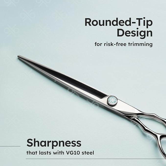 8" Dog Grooming Scissors – Handcrafted, Ergonomic, VG10 Stainless Steel for Sharper, Tougher, Better Edge Retention, Lightweight Shears with 3D Convex Blade for Dogs and Cats-Mewly Pet