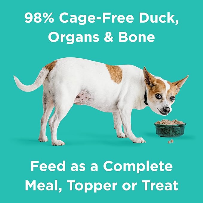 BIXBI Rawbble Freeze Dried Dog Food, Duck Recipe, 12 oz - 95% Meat and Organs, No Fillers - Pantry-Friendly Raw Dog Food for Meal, Treat or Food Topper - USA Made in Small Batches-Mewly Pet