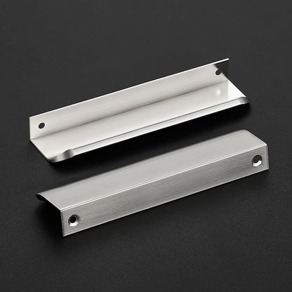 Ravinte Hardware 10 Pack Silver Cabinet Handles, 5.9 Inch (150mm) Finger Edge Pulls, 5 Inch Hole Center, Finger Pulls for Cabinets