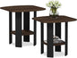 Furinno Simple Design 2-Pack End Side Table, Columbia Walnut/Black
