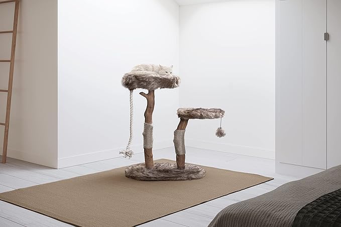 Mau Lifestyle Modern Cat Tree Tower - Natural-Branch Cat Condo & Luxury Wood Cat Scratching Tree - Luxury Cat Gifts by Mau Lifestyle-Mewly Pet