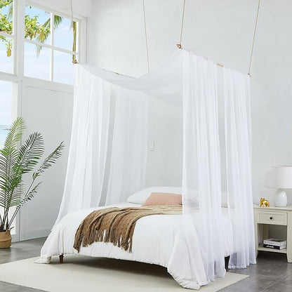 Warm Home Designs 30 Feet Long Sheer White Window Scarf. These XXL Length Valance Scarves 54 X 360 Inches in Size. Great as Bed Canopy or Wedding Arch Draping Fabric. AM White 360"
