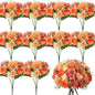 Tigeen Artificial Flowers Artificial Peonies Silk Flowers Faux Peony Fake Peony Silk Hydrangea Bouquet for Wedding Table Centerpiece Floral Vase Decor(Bright Orange,24 Bundles)
