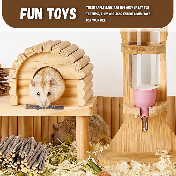 900g/2lb Small Apple Sticks Animals Molar Wood Treats Toys for Rabbits Chinchillas Guinea Pig Hamster Gerbil Parrot Bunny and Small Animals Chew Stick Toys Treats-Mewly Pet