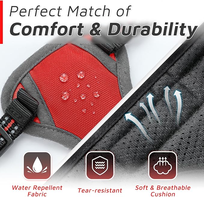 Eagloo Small Dog Harness No Pull, Service Vest with Reflective Strips and Control Handle, Adjustable and Comfortable for Easy Walking, No Choke Pet Harness with 2 Metal Rings, Red, XS-Mewly Pet