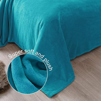 Exclusivo Mezcla Fleece Blanket Twin Size for Bed, Super Soft and Warm, All Season Use, Cozy, Plush, Lightweight, 60x80 Inches Teal