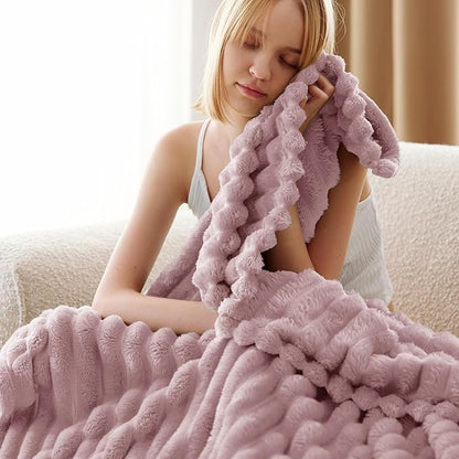 Bedsure GentleSoft Pink Fleece Blanket for Couch - Cozy Soft Blankets for Women, Cute Small Throws for Girls, 60x80 Inches
