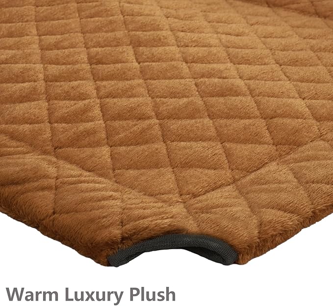 Veehoo Soft Plush Elevated Dog Bed, Raised Dog Beds with Heavy Duty Frame, Non-Slip Silicon Feet, Washable & Breathable Pet Cot for Indoor or Outdoor Use, 35" x 22", Brown, CWC2432A