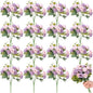 Zeyune 16 Bunches 12 Inch Artificial Mini Rose Bouquet 160 Heads Bridal Flower Bouquets Fake Silk Rose Bulk for Wedding Bridal Shower Christmas Home Office Garden Decoration(Pink and Purple)
