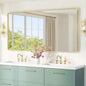 TETOTE 72 x 36 Inch Gold Framed Mirror Vanity Mirrors for Wall Decor Brushed Gold Bathroom Mirrors, Tempered Glass, Modern Farmhouse Wall Mounted Mirror for Decorative(Horizontal/Vertical)