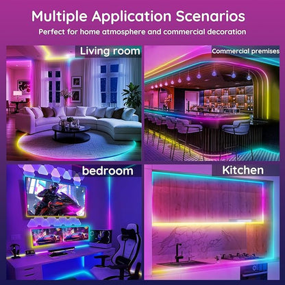 FBZ 100Ft Led Rope Lights, Flexible Neon Lights Control with App/Remote, Multiple Modes, IP65 Outdoor RGB Waterproof, Music Sync Gaming Light Strip for Bedroom Decor