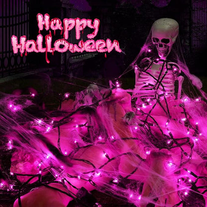 Toodour Purple Halloween Lights, 12.5ft 50 Count Incandescent Halloween String Lights, UL Certified Connectable Mini Bulbs String Lights for Home, Garden, Porch, Yard, Patio, Party, Indoor Decoration