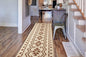 Custom Length Cut to Size Tribal Ethnic Southwestern Inspired Hallway Runner Rug, Non Slip Rubber Backed, 31 inch Wide X Customized Length, Aztec Beige, 31 inch X 6 feet