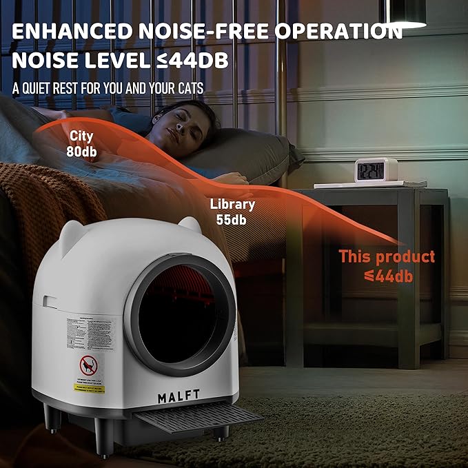 Automatic Cat Litter Box 90L –Self-Cleaning Cat Litter Box, Smart APP Monitoring, Safety Sensors, Low-Noise Cleaning, Large Capacity for Multiple Cats (Includes Mat & Waste Bags)-Mewly Pet