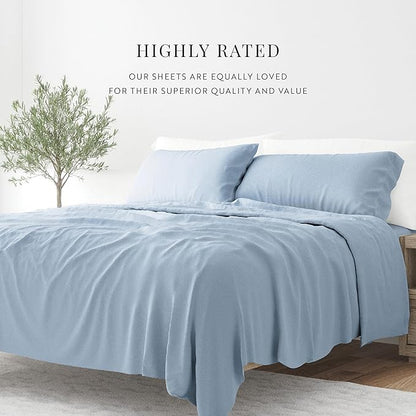 Linen Market Double-Brushed Microfiber Twin XL Sheet Set 3 Piece – Oeko-TEX Certified Ultra Soft & Wrinkle-Free - 16" Deep Pocket Sheets - Easy Care Twin XL Size - Light Blue