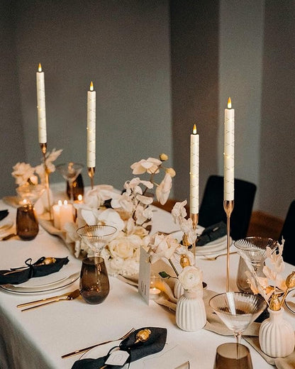 Da by 6 Flameless Window Candles with Remote Control & Timer, Surround String Lights, Battery Powered, 9.6" Christmas Candles, Free 6 Black Bases for Home Décor