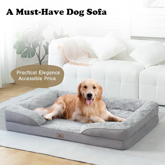 XXL Orthopedic Dog Bed - Washable Dog Sofa Beds for Giant Dogs, Supportive Foam Pet Couch Bed with Removable Washable Cover, Waterproof Lining and Nonskid Bottom-Mewly Pet
