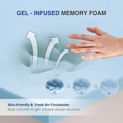 6 Inch Full Size Mattress, Gel Cooling Memory Foam Mattress in A Box, Medium Firm Feel for Back Pain Relief, CertiPUR US Certified