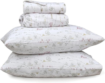 RUVANTI Flannel Sheets King Size - 100% Cotton Brushed King Bed Sheets Set - Deep Pockets 16 Inches - All Seasons Breathable & Extra Soft - Warm & Cozy, 4 Piece, Rustic Homestead