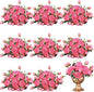 Hoteam 24 Bundles Artificial Peonies Flowers Wedding Faux Flowers Silk Peony Bouquet Bulk Bride Fake Florals Arrangements for Table Centerpieces Wedding Party Vase Decor (Hot Pink)