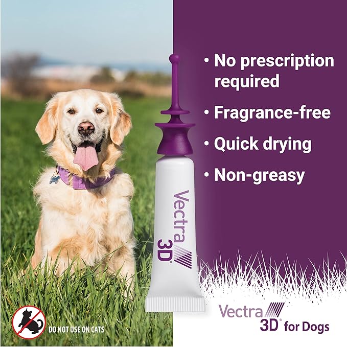 Vectra 3D for Dogs Flea, Tick & Mosquito Treatment & Prevention for Extra Large Dogs (Over 95 lbs), 6 Month Supply-Mewly Pet