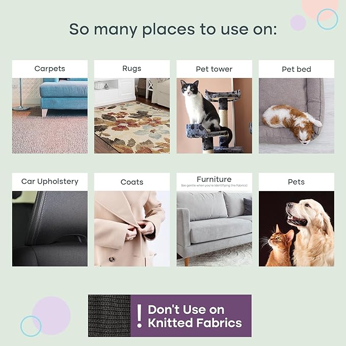 Uproot Cleaner Pro Pet Hair Remover & Mini - Pet Hair Removal Tool Multi Fabric Edge & Carpet Scraper - Cat for Couch, Cat Towers, Car Detailing The Furry-Situation Survival Kit-Mewly Pet