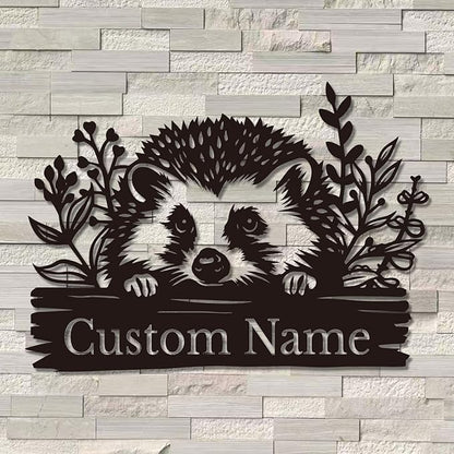 Custom Hedgehog Metal Sign, Personalized Hedgehog Metal Wall Art,Hedgehog Lovers Gift Metal Kid Room Decor,Personalized Hedgehog Lover Name Sign,Kid Nursery Decoration (Hedgehog A)