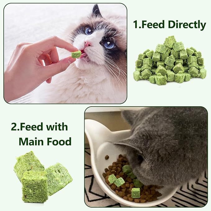 50g Cat Grass Teething Treat, Delicious Cat Grass Teething Snack Edible Cats Chew Toy for Teeth Cleaning and Hairball Removal-Mewly Pet