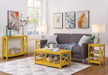 Convenience Concepts Oxford Console Table 39.5" - Sofa Table with Storage Shelf, Transitional Entryway Hall Table for Living Room and Bedroom, Display Foyer Table, Yellow