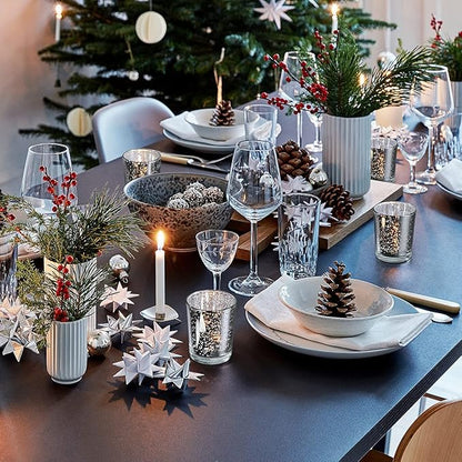 LETINE Silver Votive Candle Holders Set of 36 - Speckled Mercury Silver Glass Candle Holder Bulk - Ideal for Halloween & Thanksgiving Decorations Indoor，Wedding Centerpieces，Home Decor