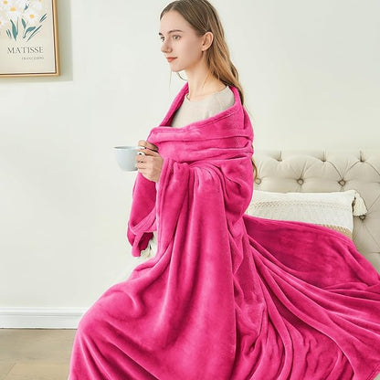 BEDELITE Fleece Blanket Twin Size Hot Pink Throw Blankets for Couch & Bed, 300GSM Luxury Plush Cozy Fuzzy Blanket 60x80 inches, Super Soft Warm Lightweight Throw Blanket for Travel Camping