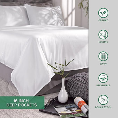 Split King Sheets by Pure Bamboo, Genuine 100% Organic Viscose Derived from Bamboo Bed Sheet Set, Soft & Cooling, Double Stitching *Not for Split Top (Split King, Terracotta)