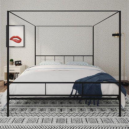 Novogratz Marion Canopy Bed, King, Black