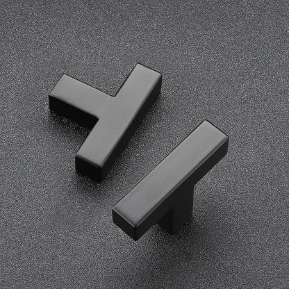 Ravinte 3 Pack Black Cabinet Pulls Single Hole Square Kitchen Cabinet Handles Matte Black Kitchen Hardware for Drawer Pulls Drawer Handles Come with Screwdriver