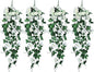 Artificial Hanging Rose Plant 4Pieces 3.3Ft Faux Ivy Plants Fake Outdoor Flowers Vines,UV Resistant for Wedding, Home, Office, Arch,Arrangement Decoration (White)