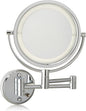 JERDON Wall-Mounted Makeup Mirror with Lights - Direct-Wired Lighted Makeup Mirror with 8X Magnification & Chrome Finish - Model HL88CLD