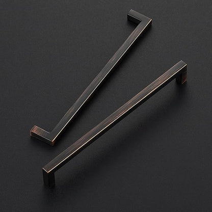 Ravinte 10 Pack Solid Kitchen Cabinet Handles Oil Rubbed Bronze Cabinet Pulls Slim Drawer Pulls with 7-1/2 Inch Hole Center Square Bar Kitchen Cabinet Hardware