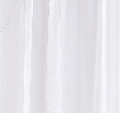 LinenZone White Window Scarf Valance in 360 Inch Size. Use Window Scarves as Canopy Bed or Backdrop Curtains, Curtain Scarf, or Sheer Fabric for Draping. (Amazing 55 x 360, White)
