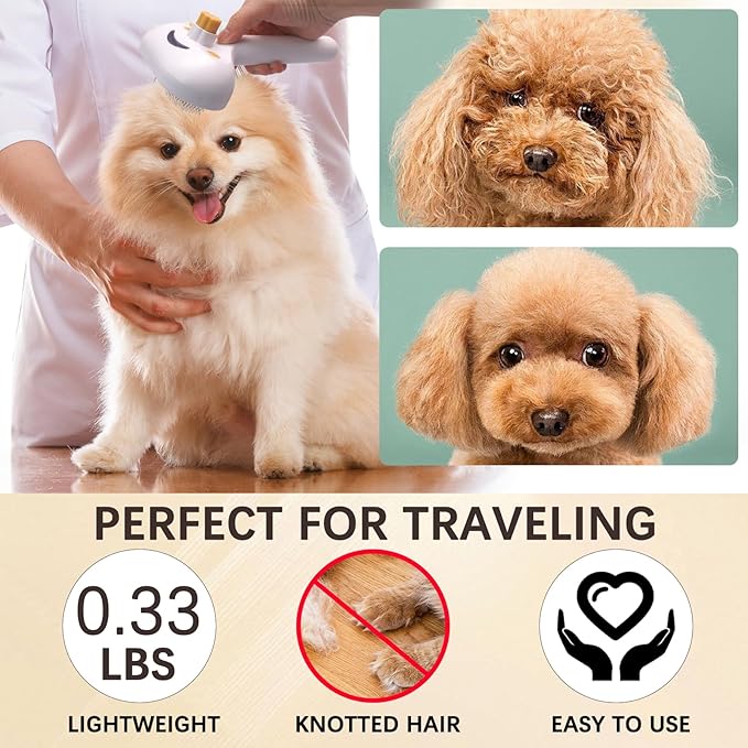 Pet Steam Brush for Cats and Dogs, 4 in 1 Spray Depilatory Comb, Cat Brush with Self-cleaning and Massage Functions Perfect for Long-haired and Short-haired Pets-Mewly Pet