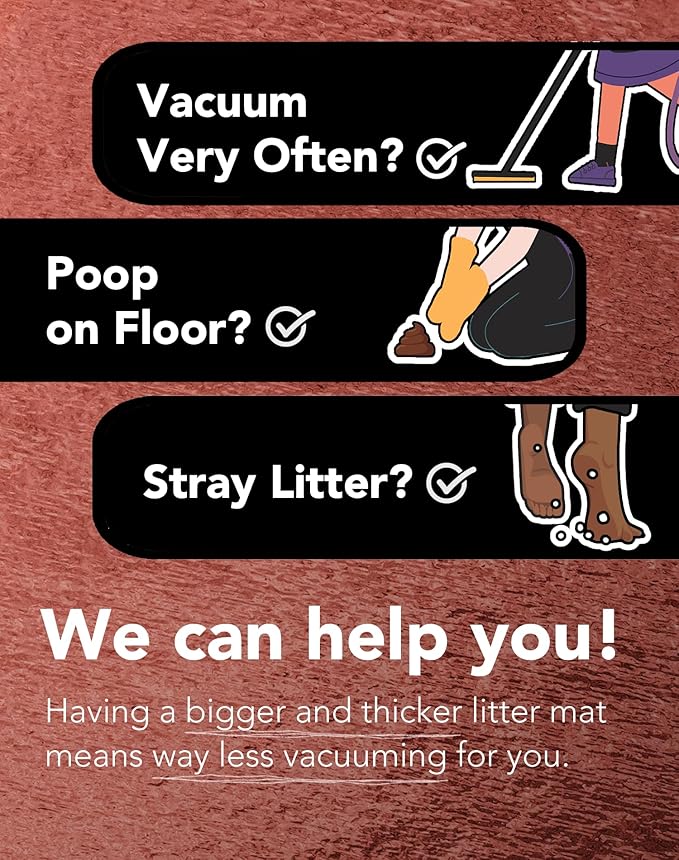 Lukamoo® Cute Cat Litter Mat (30’’x20’’), Large/L, for Kitty Litter & Cute Cat Litter Box, Litter Trapping Mat (Tuxedo)-Mewly Pet