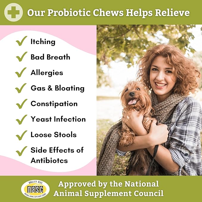 Wholistic Pet Organics:Dog Probiotics and Digestive Enzymes-Probiotic Chews for Dogs Digestive Health,Support Gut Health Immune Supplement Prevents Dog Digestive Problems (Original, 240 Count)-Mewly Pet
