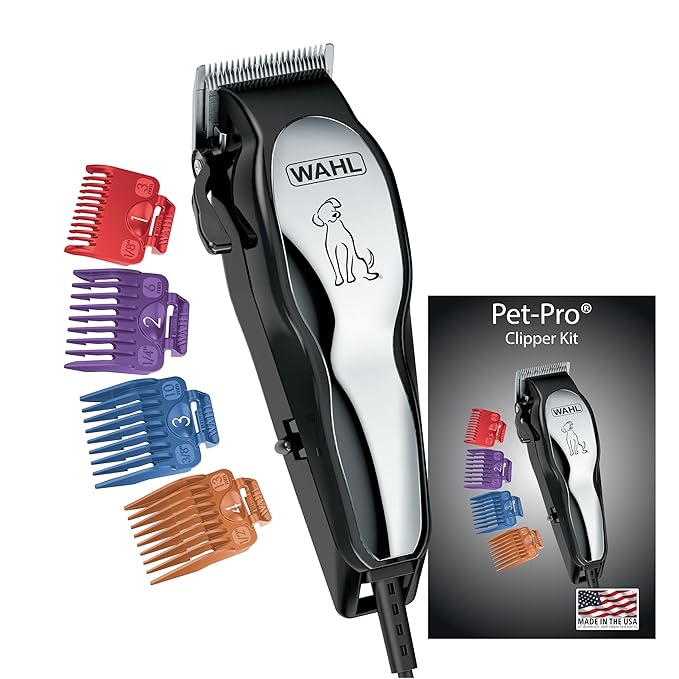 Wahl USA Clipper Pet-Pro Dog Grooming Kit - Electric Corded Dog Clipper for Dogs & Cats with Fine & Medium Coats - Model 9281-210-Mewly Pet