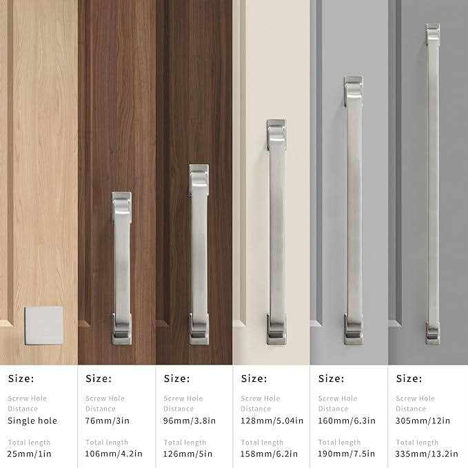 kHTumeWare 6 Pack 12 Inch Cabinet Handles - Brushed Satin Nickel Pulls for Cabinets & Drawer