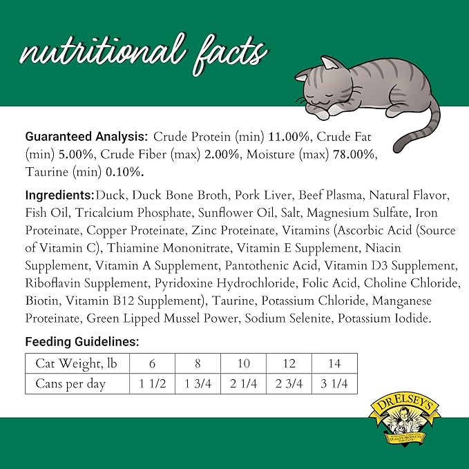 Dr. Elsey's cleanprotein Duck Recipe Wet Cat Food Case of 24, 2.75 oz Canned Food-Mewly Pet
