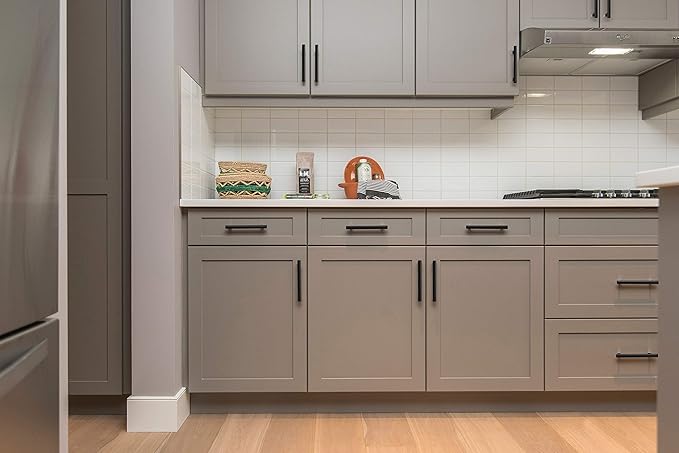 Ravinte 40 Pack 6 inch Cabinet Pulls Matte Black Stainless Steel Kitchen Cupboard Handles Cabinet Handles 3.5” Hole Center