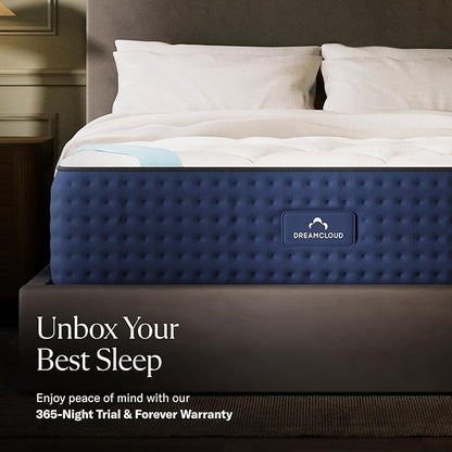 DreamCloud Premier 13" Twin Mattress - Luxury Hybrid Memory Foam - 365 Night Trial - Premium Pressure-Relieving Layers - Forever Warranty - Mattress in a Box - CertiPUR-US Certified