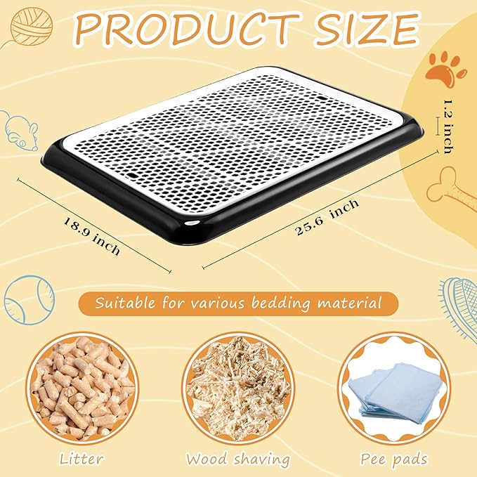 Mifoci 2 Pcs Dog Pee Pad Holder Potty Tray Portable Dog Litter Box Toilet Training for Indoor Outdoor Small Medium Large Pet Puppy(25.6 x 18.9 Inch)-Mewly Pet