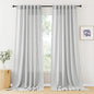 RYB HOME Semi Sheer Curtains - Natural Linen Textured Blend Sheer Curtains Light Glare Filtering Privacy Window Curtaind for Living Room Bedroom Dining, Dove Grey, W 52 x L 108 inch, 1 Pair