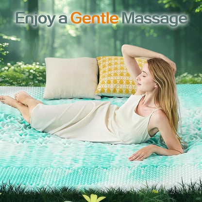 SINWEEK 1.5 Inch Mattress Topper 5-Zone Memory Foam Mattress Topper Pressure Relieve Soft Mattress Pad, CertiPUR-US Certified, Full Size, Green